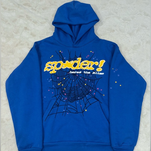 Spider Worldwide X Young Thug Sp5der TC Blue Hoodie Men’s Size Large - Picture 1 of 4
